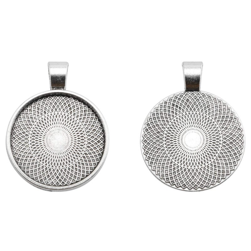 Lind Kitchen 25pcs Round Bezel Pendant Trays Setting Cabochon Blank Base for DIY Crafting Photo Jewelry Findings Making Accessories 25mm - Image 2